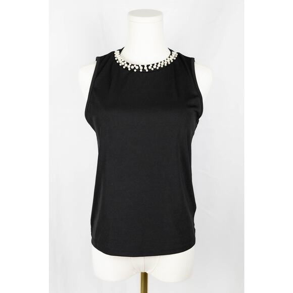 SHEIN Tops - Shein Size M Top Beaded Sleeveless Black